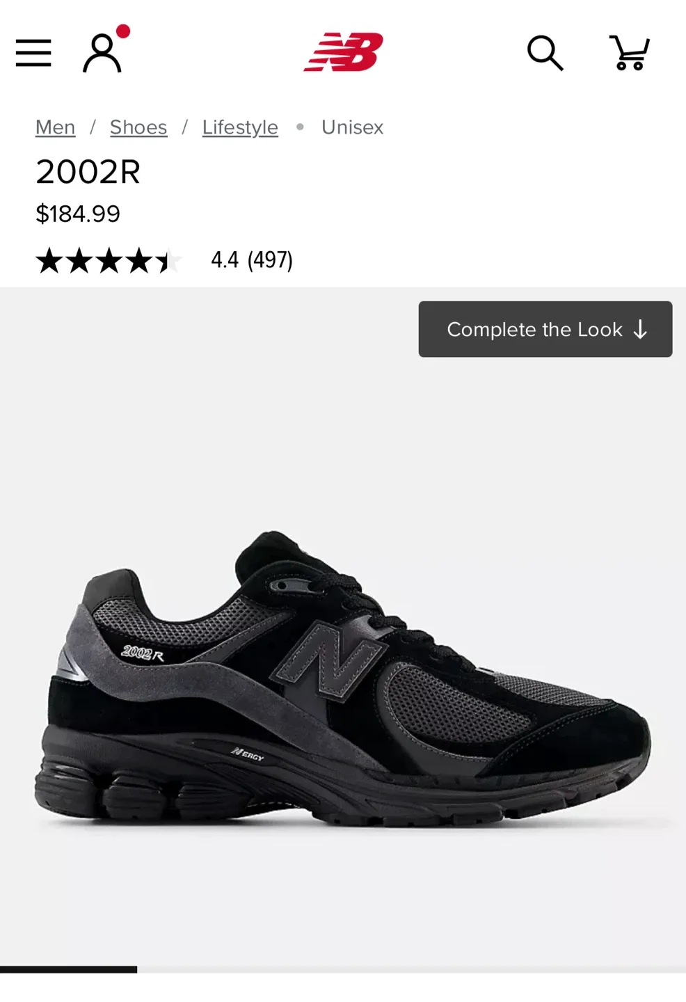 (Retail $210)New Balance 2002R Black Sneakers image indicator(3)