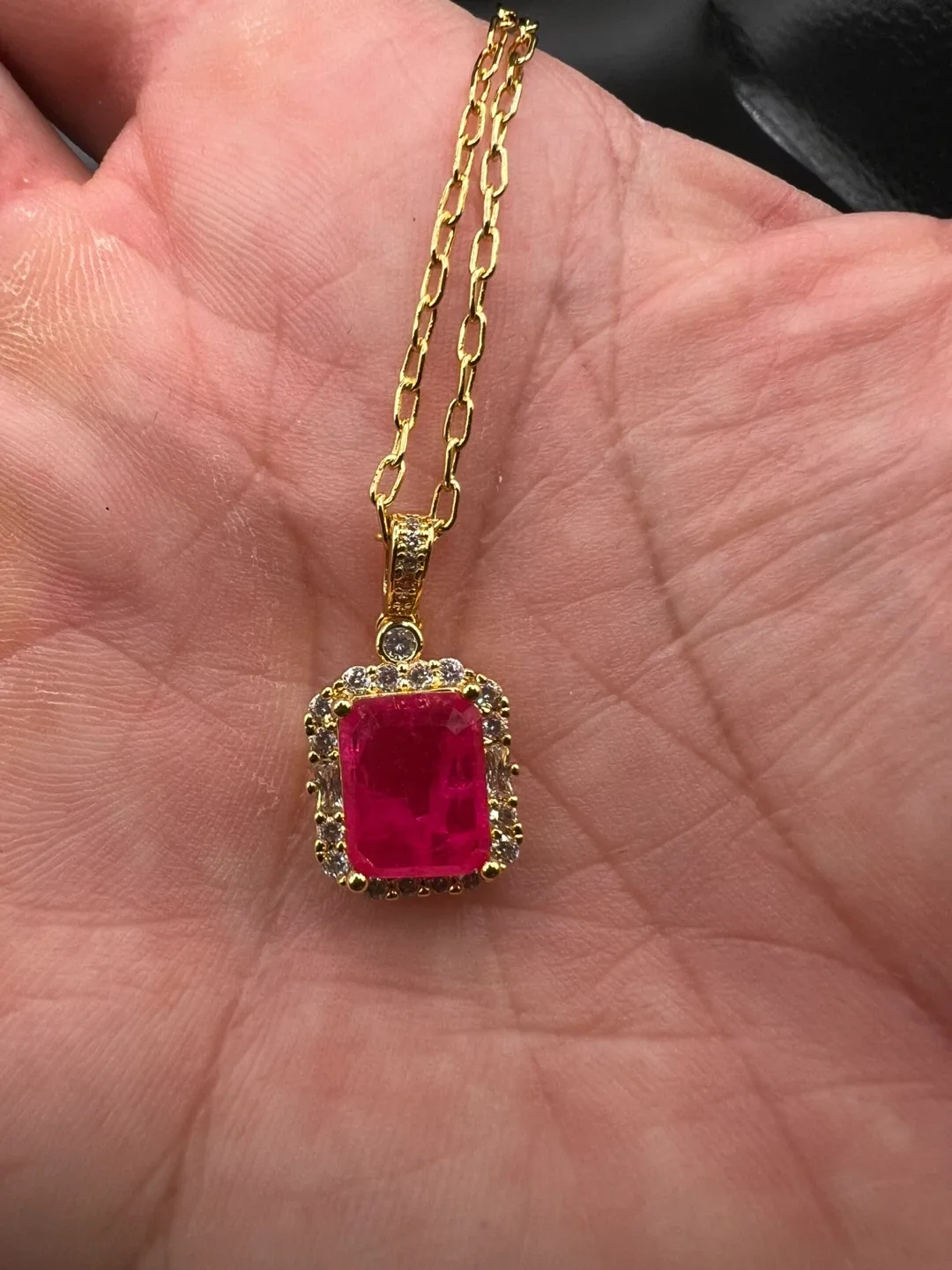 Lab Pink Tourmaline Pendant image indicator(2)