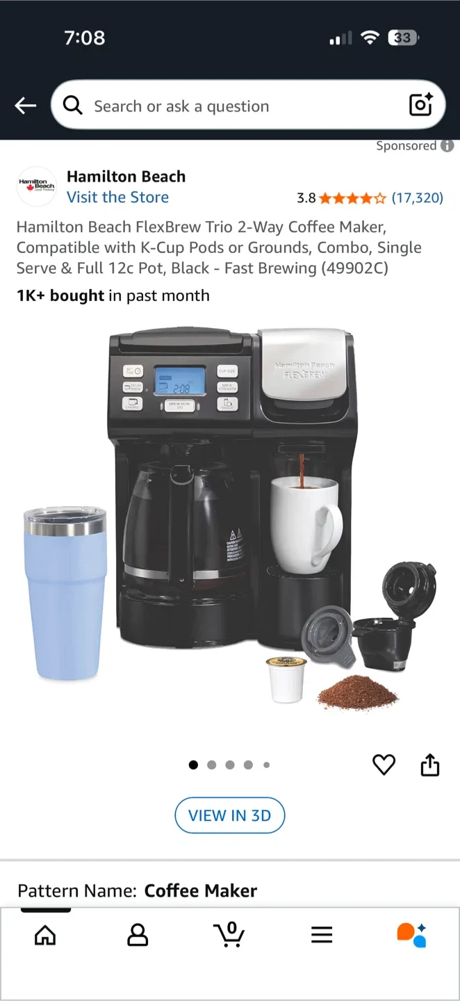 Hamilton Beach FlexBrew Trio 2-Way Coffee Maker thumbnail