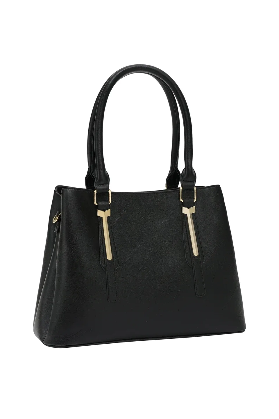 Classic Faux Leather Tote Bag with Extra Purse