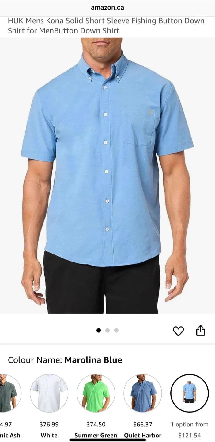 Huk Men's Kona Short Sleeve Fishing Button-Down Shirt, XX-Large image indicator(4)