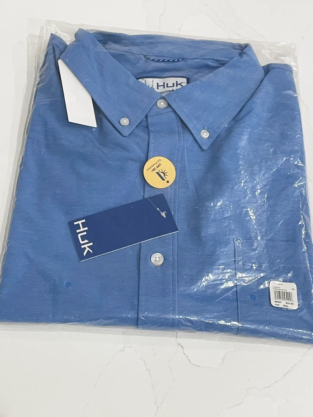 Huk Men's Kona Short Sleeve Fishing Button-Down Shirt, XX-Large image indicator(5)