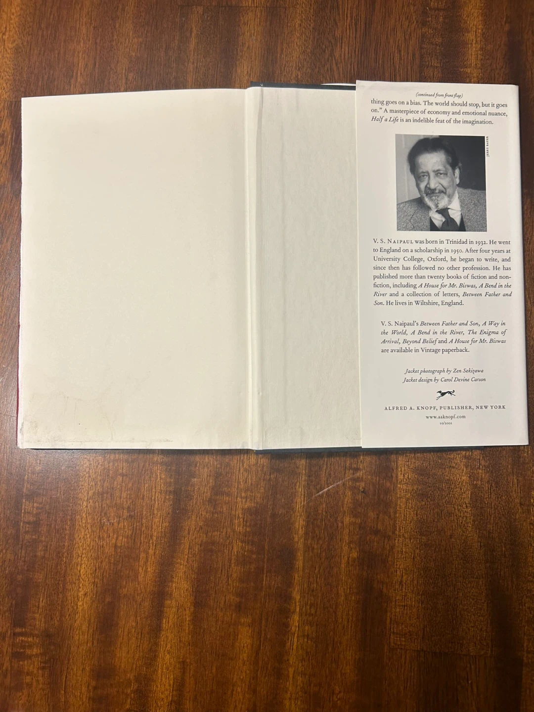 Hardcover Novel — Half a Life by V.S. Naipaul - photo 3