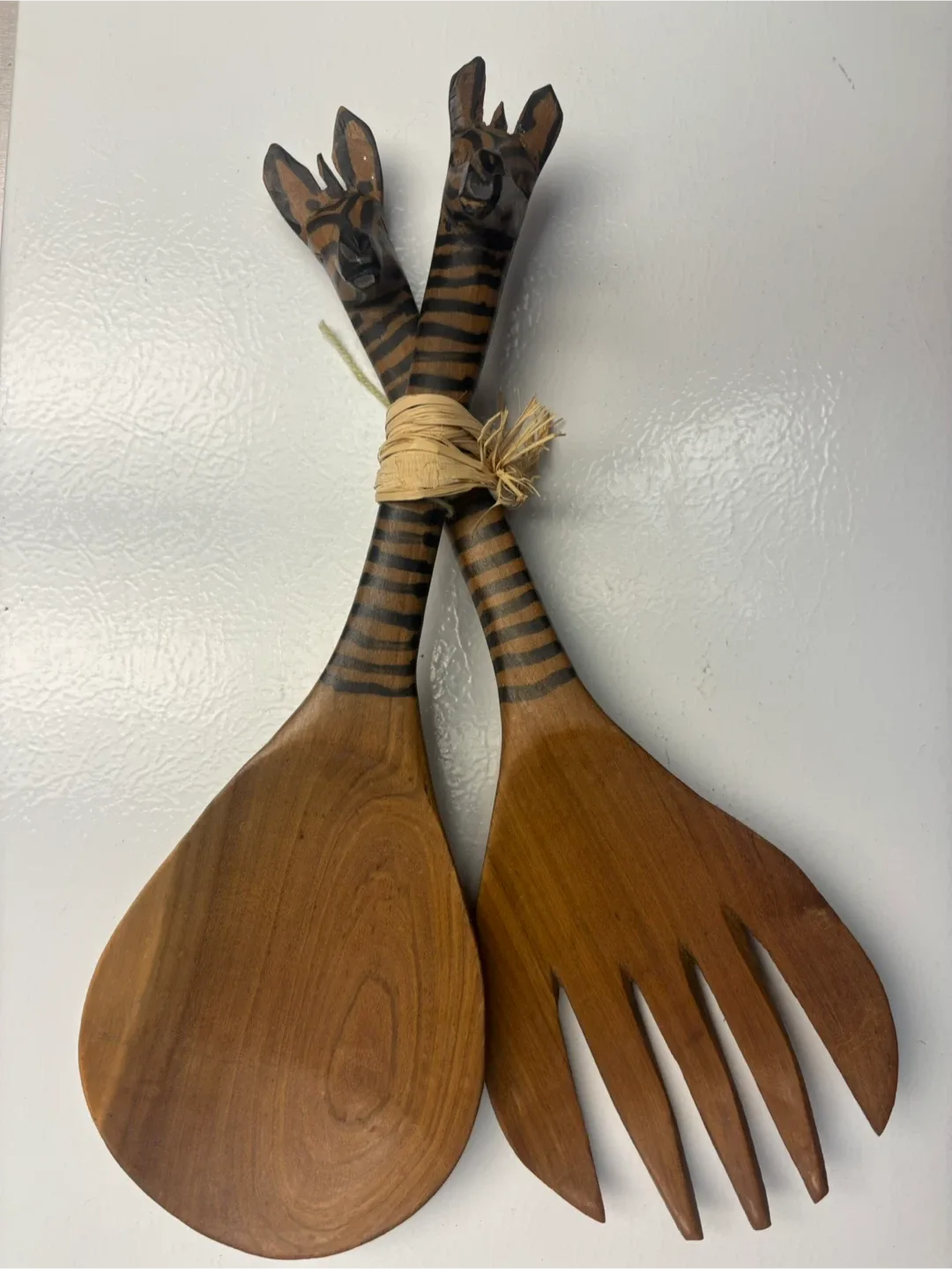 Wooden Zebra Salad Servers thumbnail