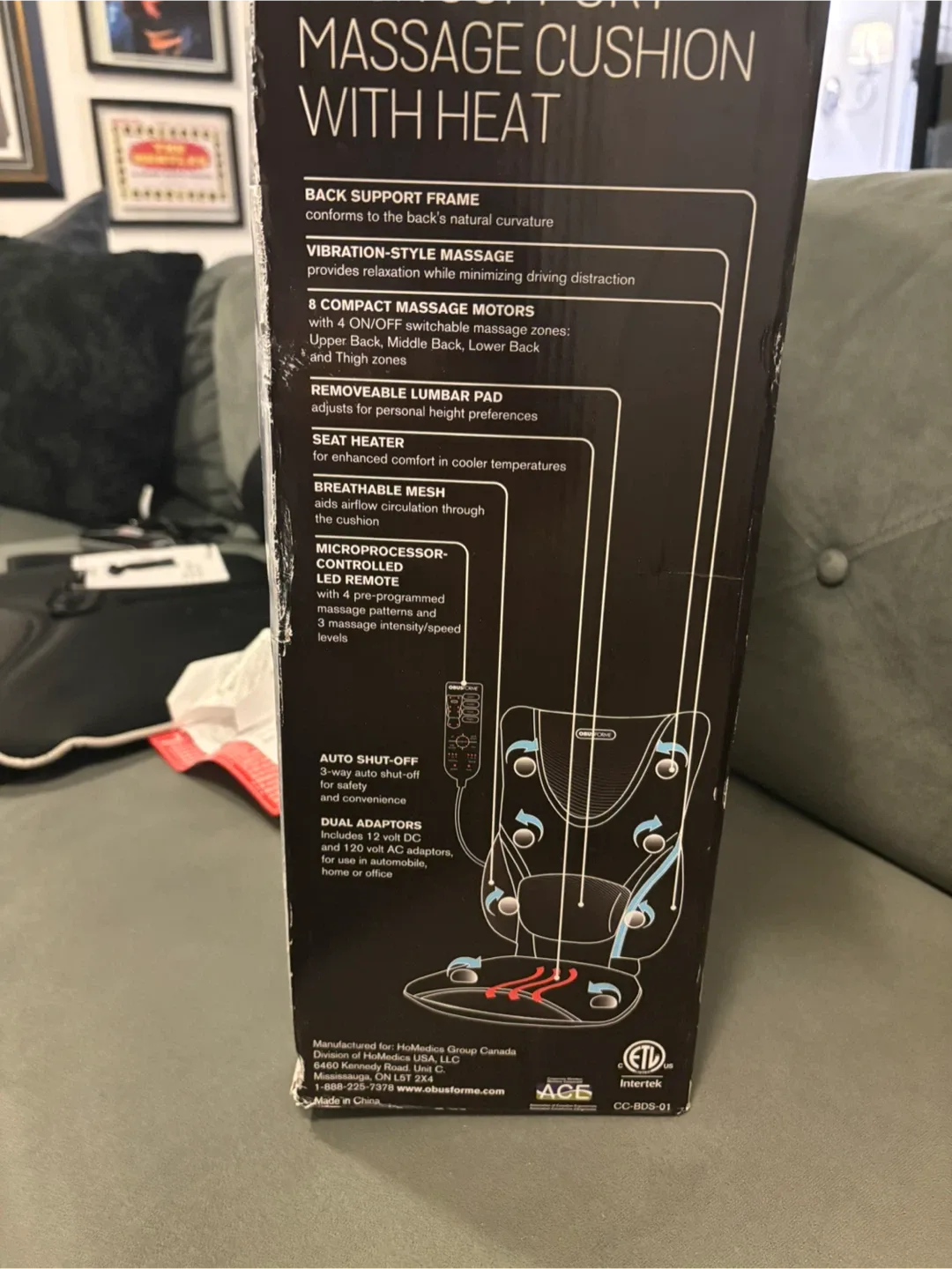 ObusForme Essentials Back Support Massage Cushion with Heat image indicator(2)