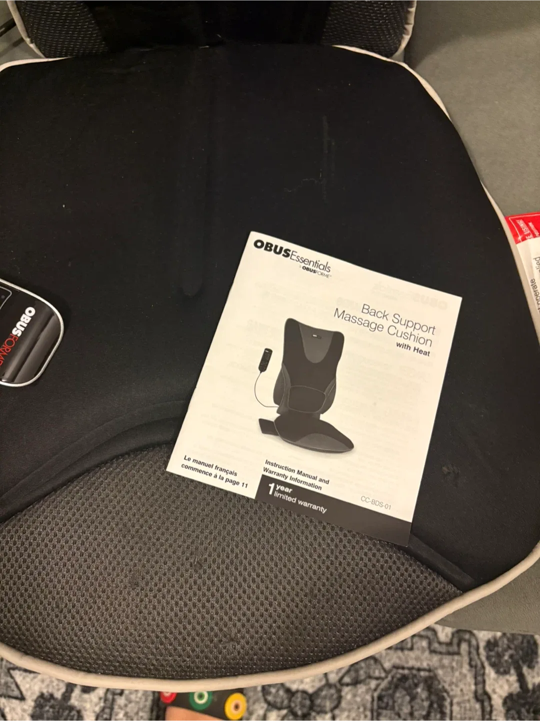 ObusForme Essentials Back Support Massage Cushion with Heat image indicator(4)