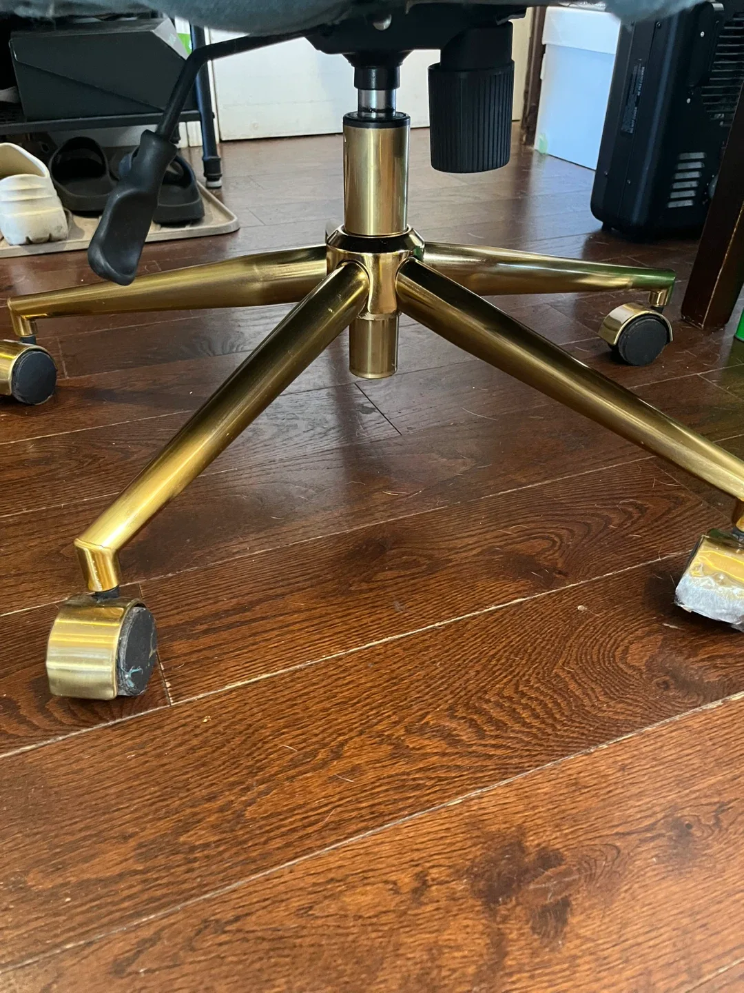 Teal Office Chair with Gold Base image indicator(4)