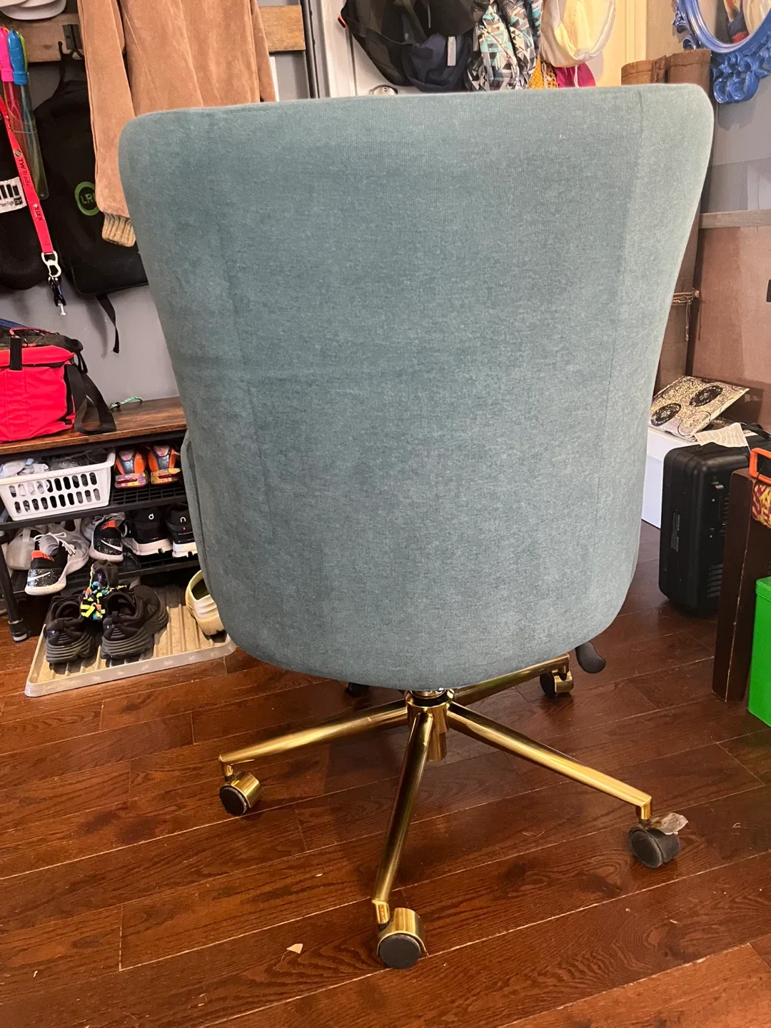 Teal Office Chair with Gold Base image indicator(2)