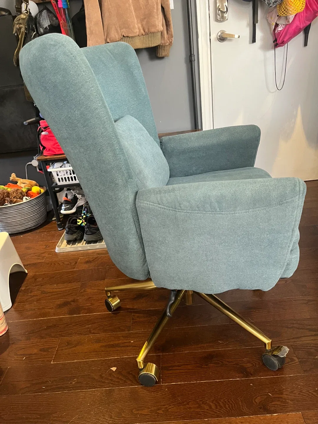 Teal Office Chair with Gold Base image indicator(3)