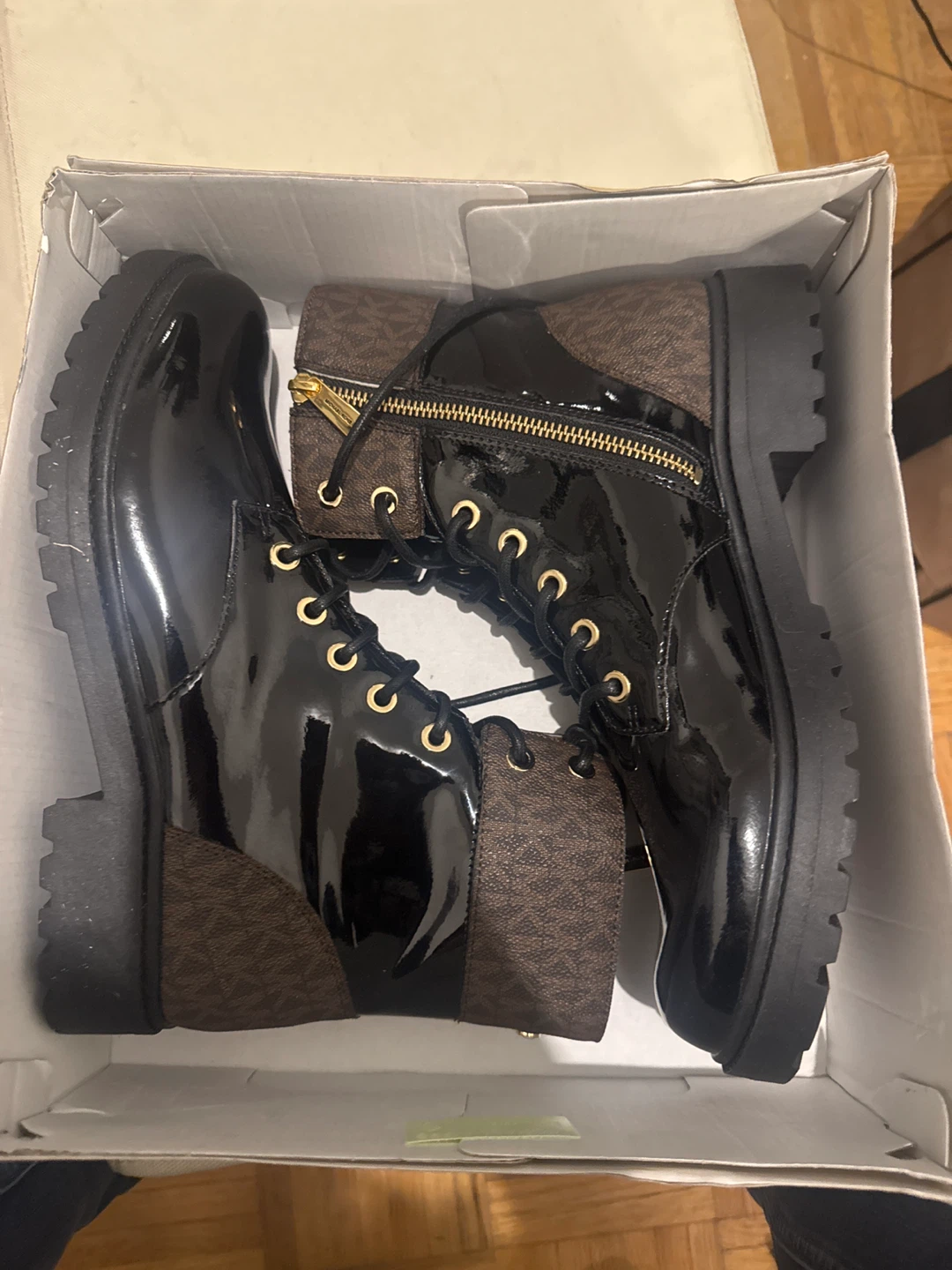 Michael Kors Black Patent Leather Boots