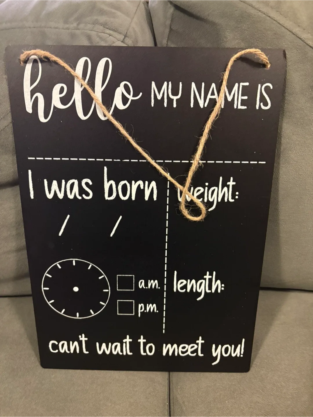 Baby Announcement Chalkboard Sign thumbnail