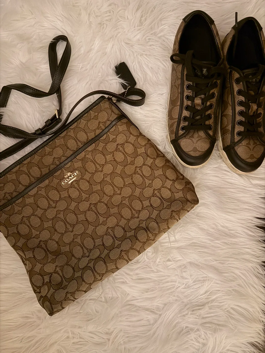 Coach Crossbody Bag & Sneakers - Brown