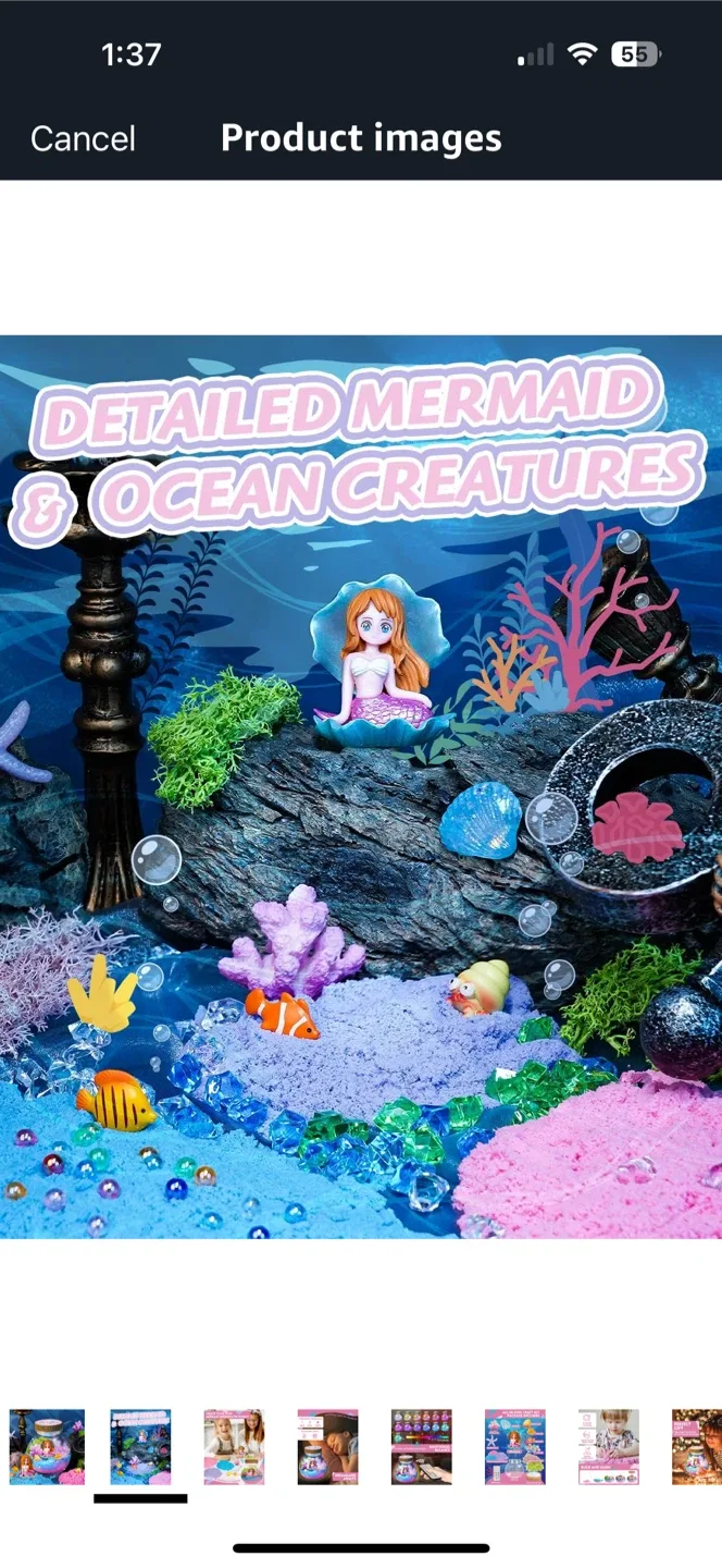 DIY Glow in the Dark Mermaid Terrarium Kit & Night Light image indicator(5)