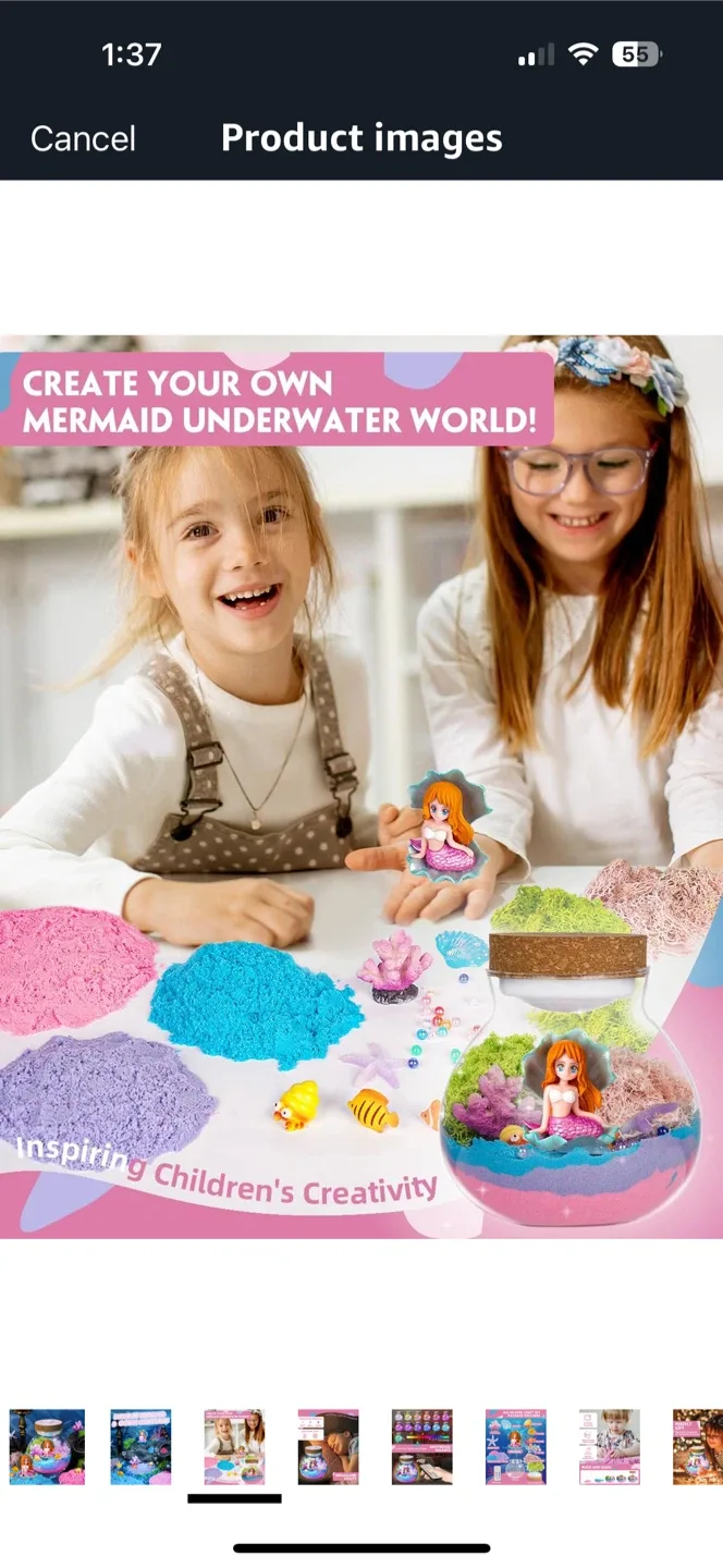 DIY Glow in the Dark Mermaid Terrarium Kit & Night Light image indicator(6)