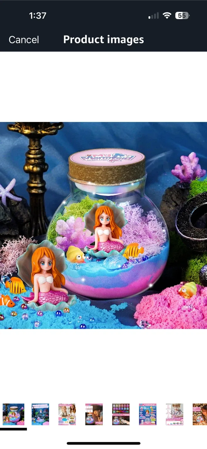 DIY Glow in the Dark Mermaid Terrarium Kit & Night Light image indicator(4)