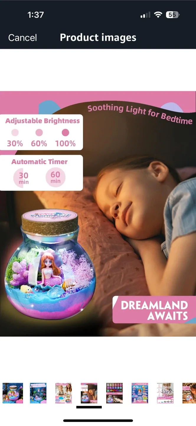 DIY Glow in the Dark Mermaid Terrarium Kit & Night Light image indicator(7)