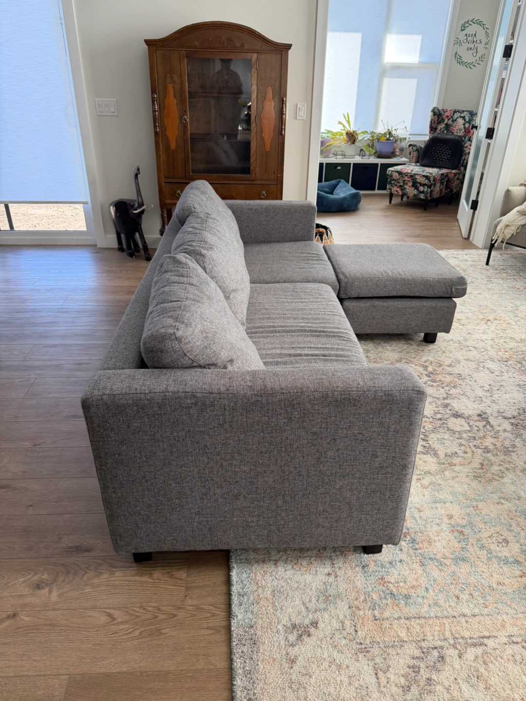 Grey Sofa with Ottoman - photo 3