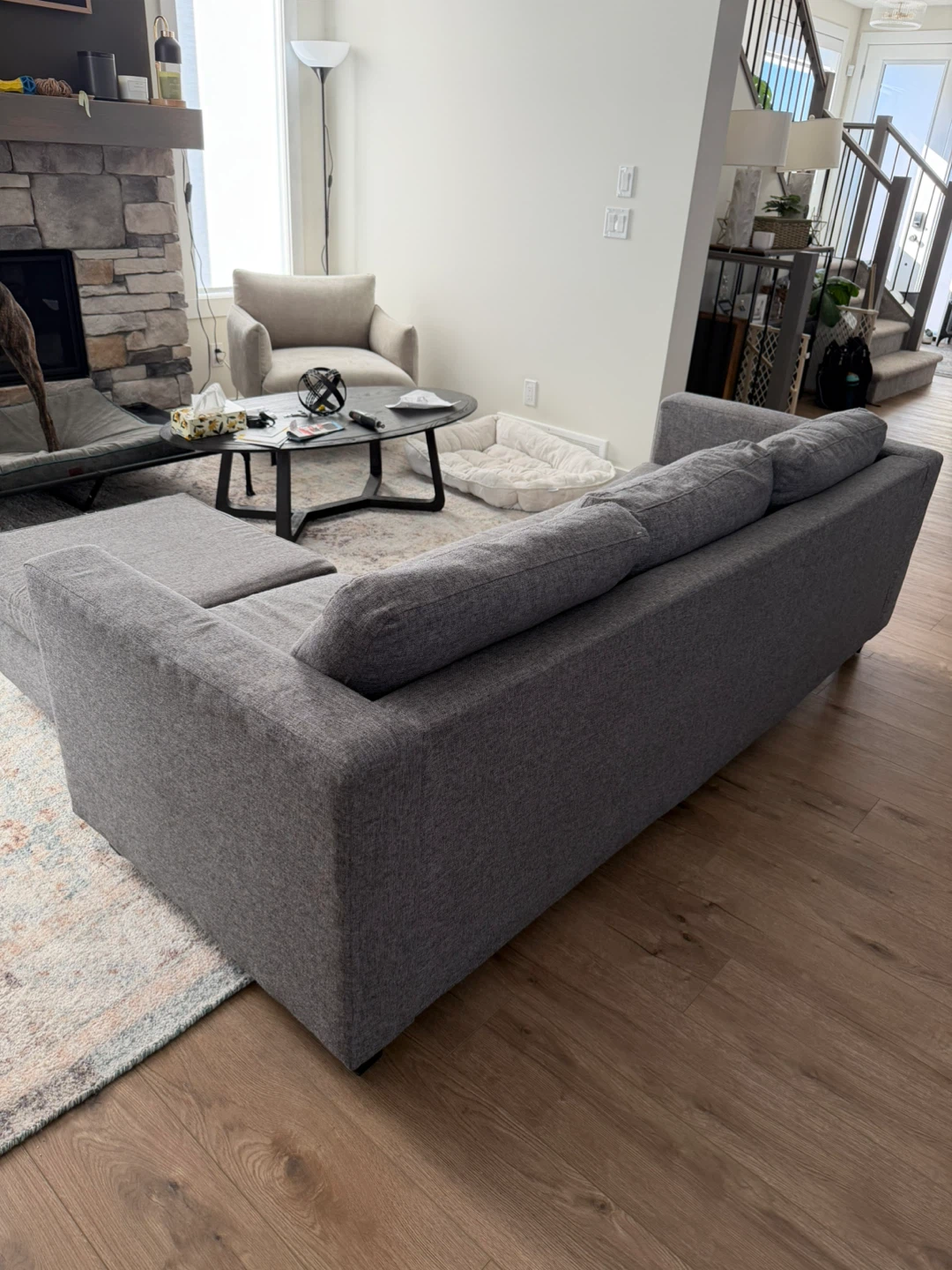 Grey Sofa with Ottoman - photo 4