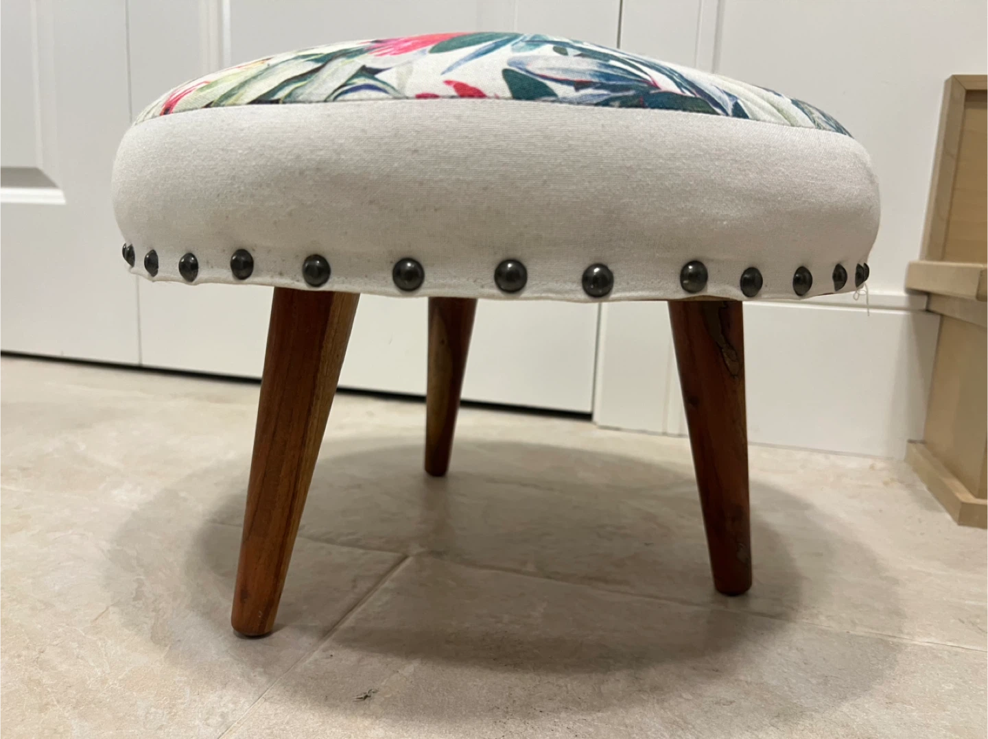 Floral Patterned Footstool - photo 2