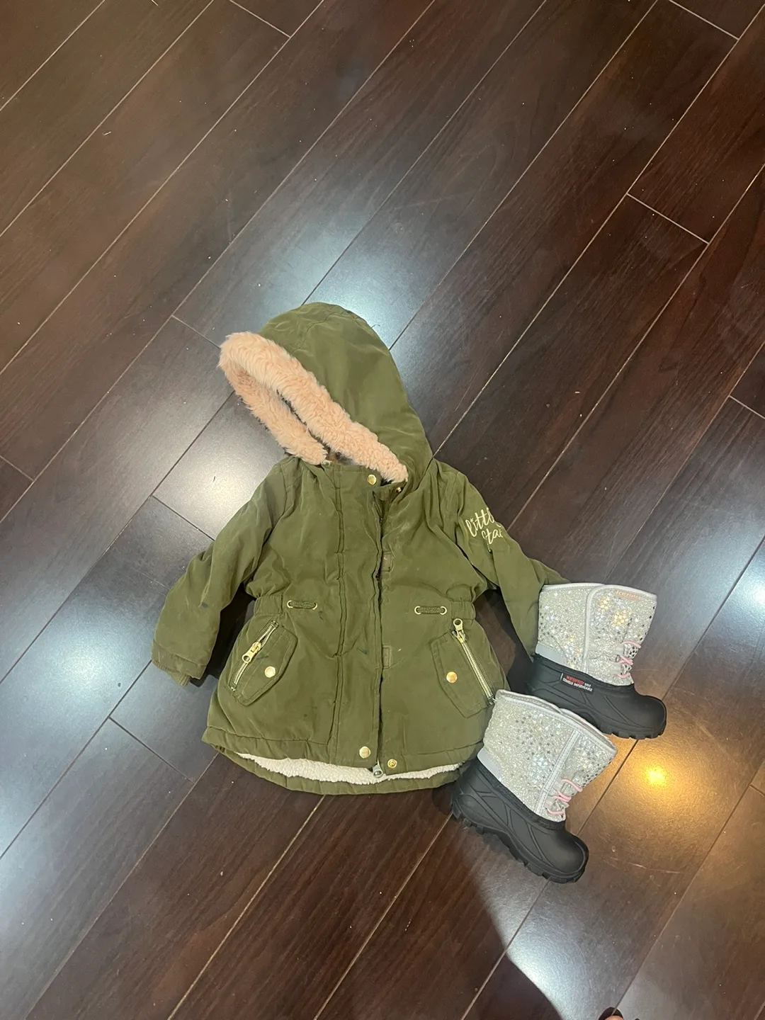 Primark Kids Olive Green Winter Coat (9-12m) image indicator(3)