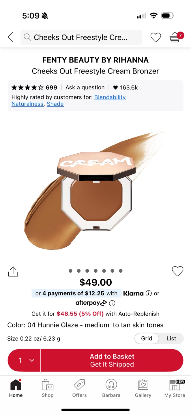 Fenty Beauty Cheeks Out Freestyle Cream Bronzer - Hunnie Glaze - photo 3