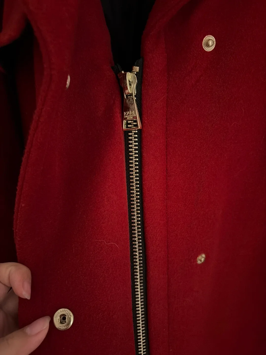 Karl Lagerfeld Paris Red Wool Blend Coat - XS image indicator(2)