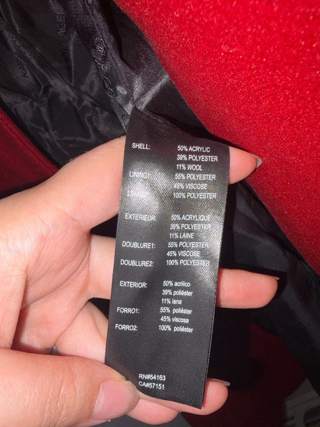 Karl Lagerfeld Paris Red Wool Blend Coat - XS image indicator(4)