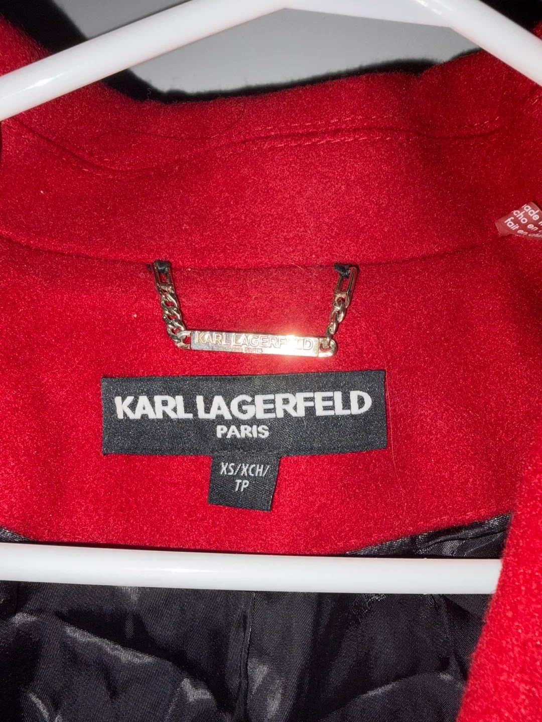 Karl Lagerfeld Paris Red Wool Blend Coat - XS image indicator(3)