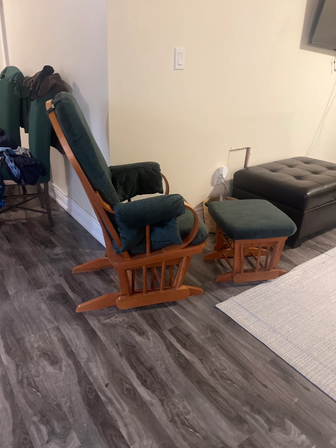 Glider Rocking Chair with Ottoman - Green - photo 2
