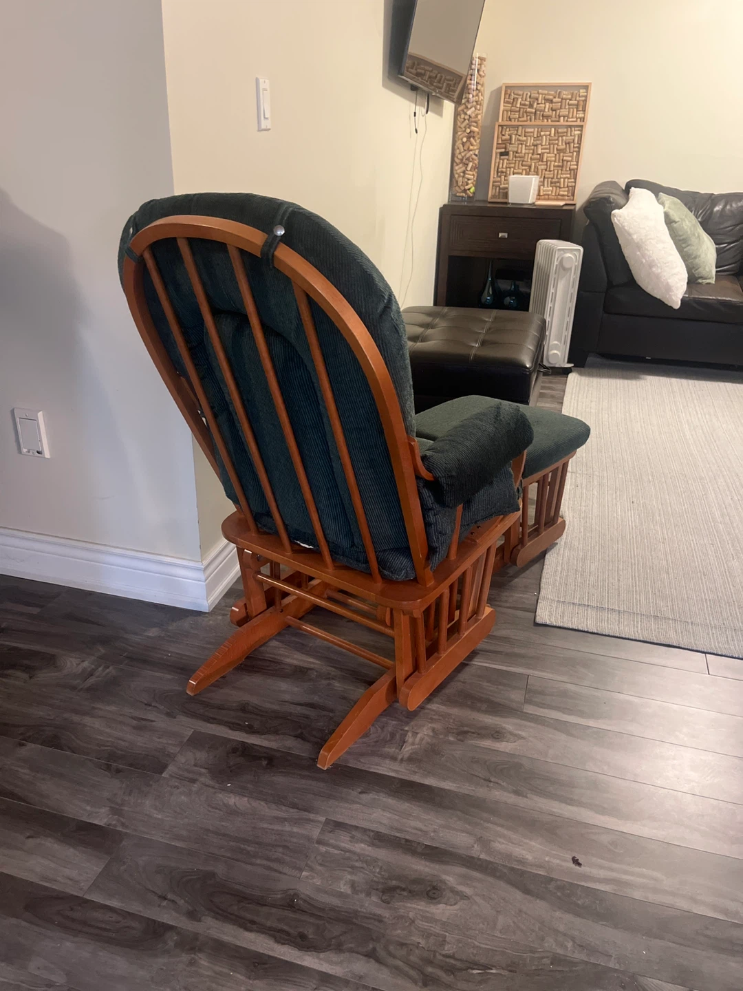 Glider Rocking Chair with Ottoman - Green - photo 3