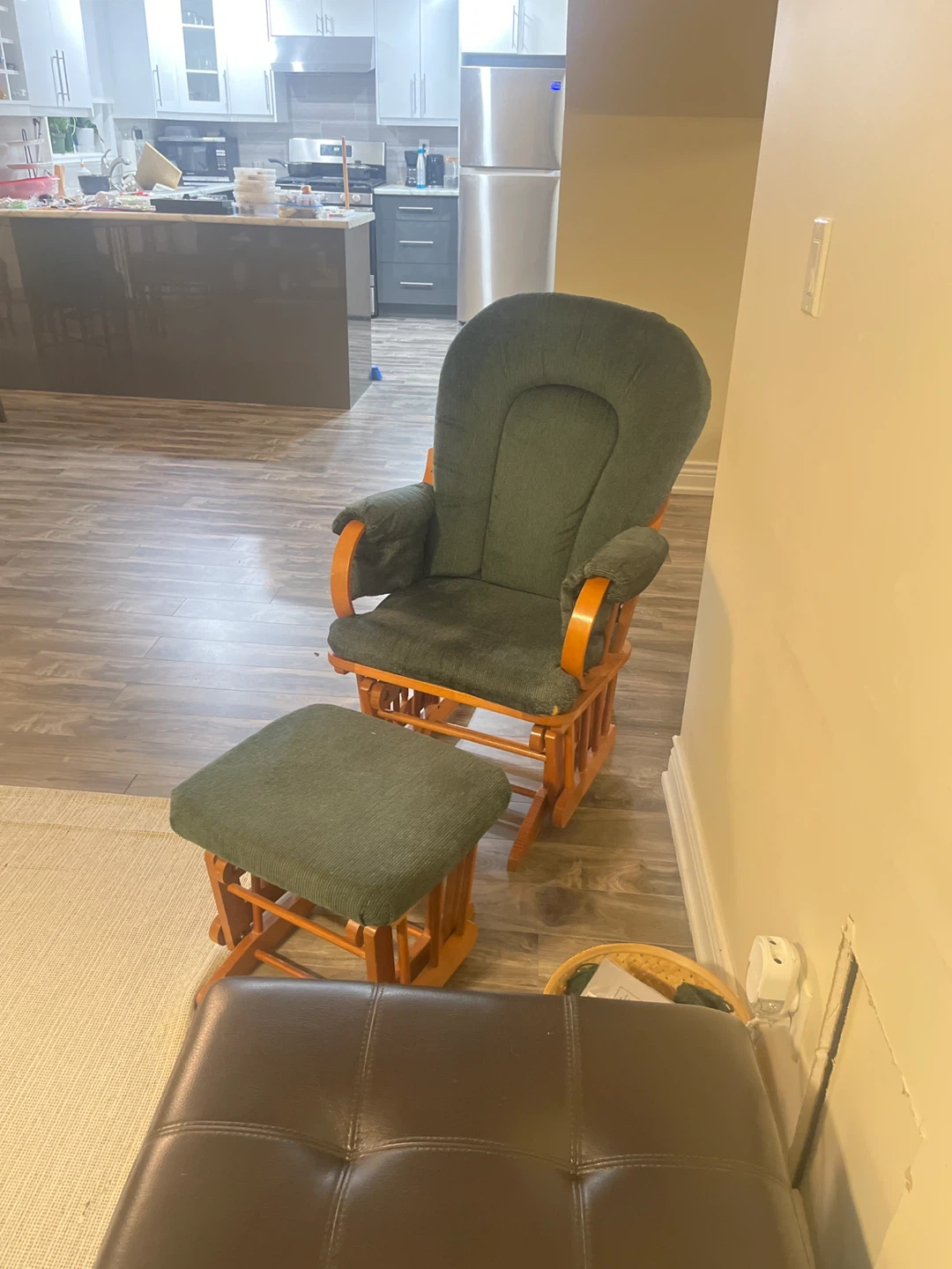Glider Rocking Chair with Ottoman - Green - photo 4