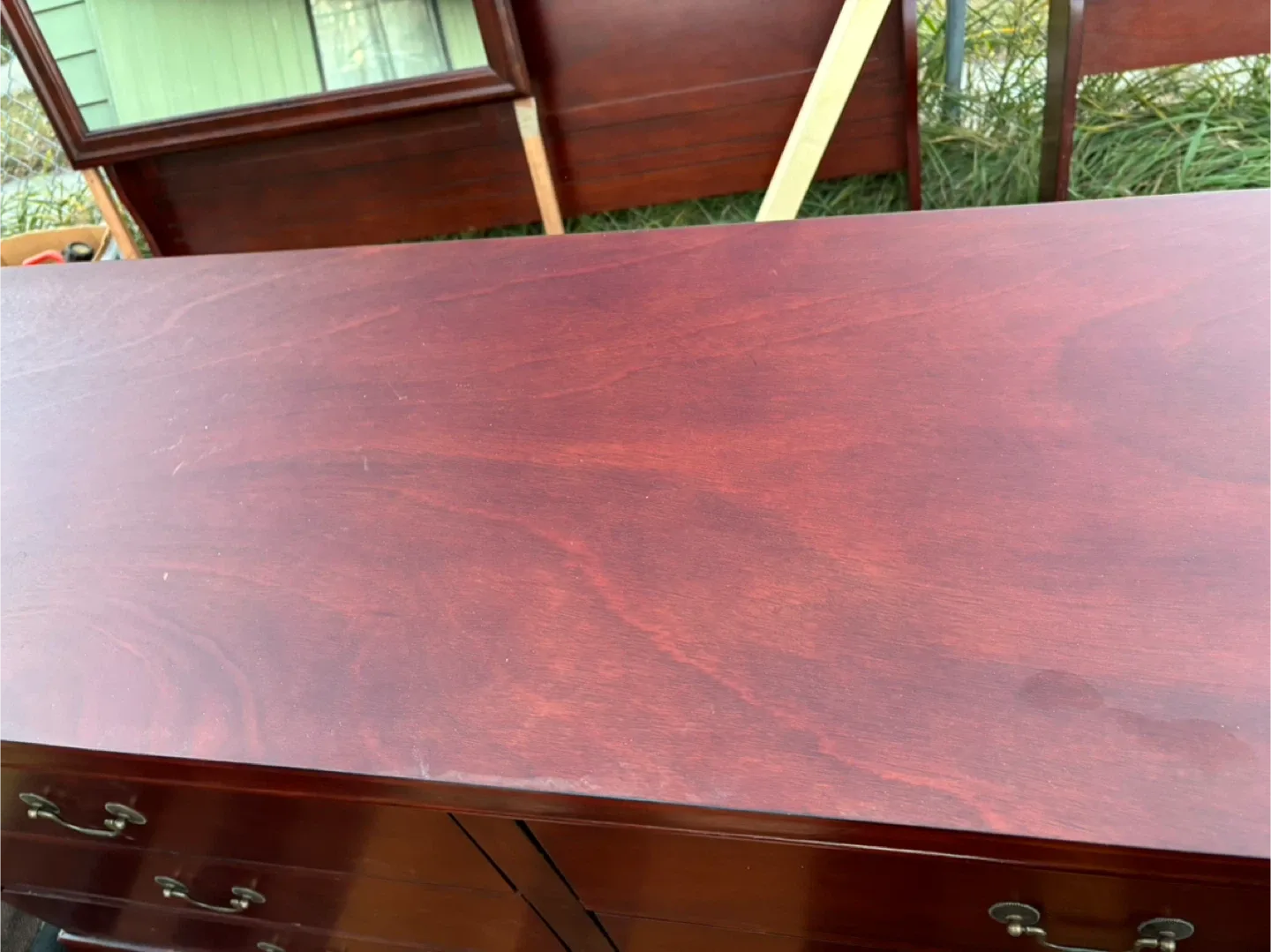 Large dresser with mirror and night stand image indicator(3)