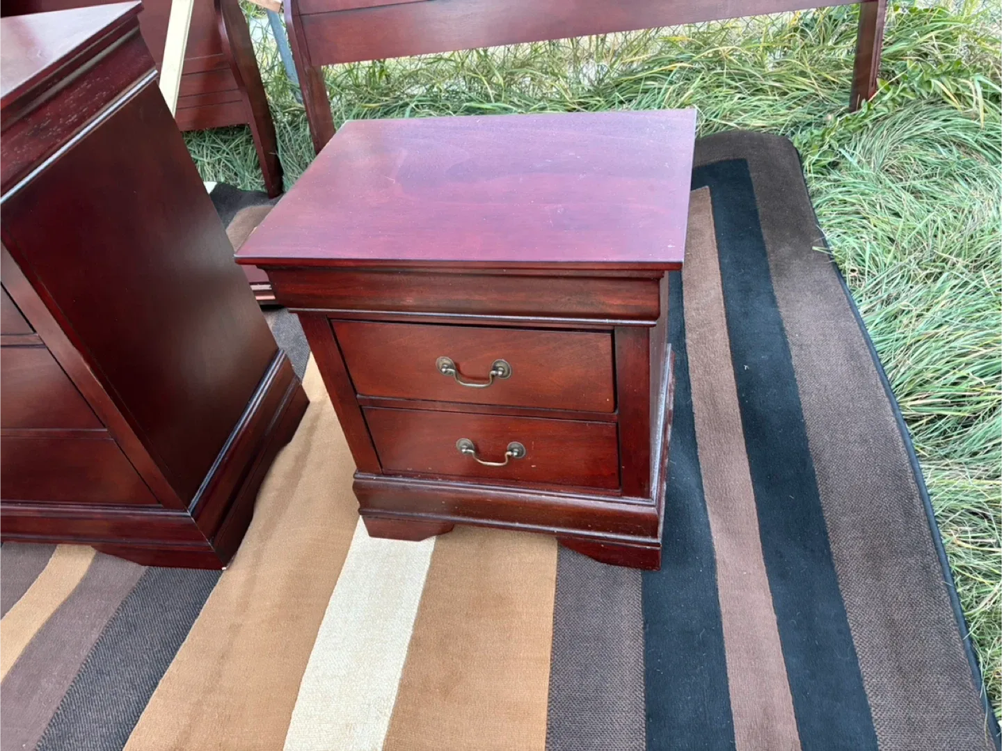 Large dresser with mirror and night stand image indicator(2)