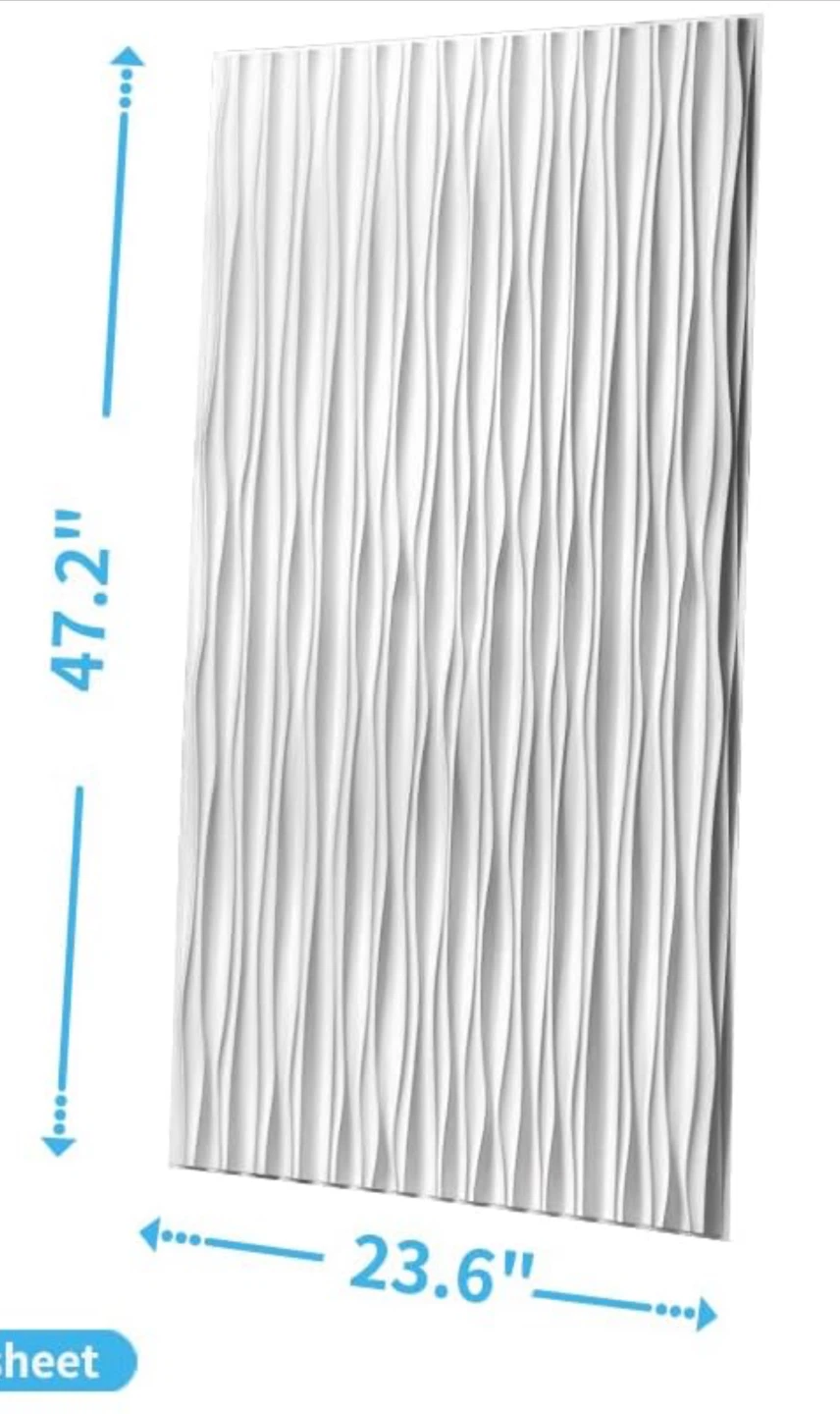 Art3d Texture 3D Wall Panels, White, 23.6"x47.2" - photo 2
