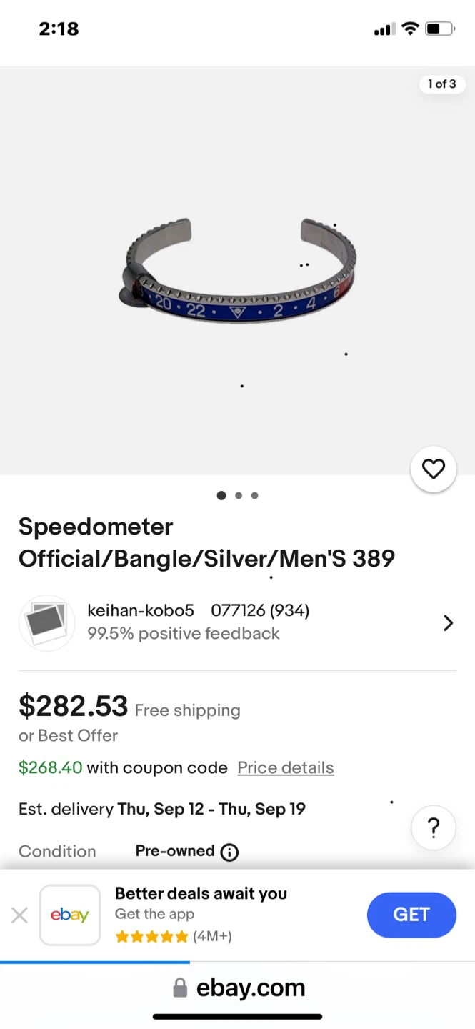 Speedometer Official Bangle Silver Men's 389