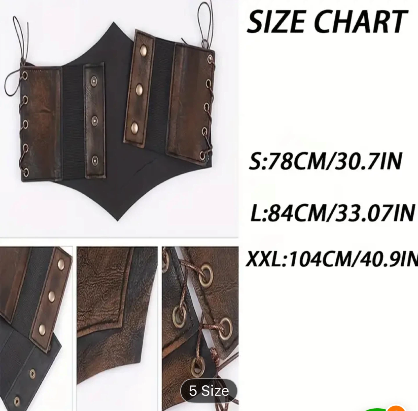 BNIB faux leather costume belt! Women small, adjustable - photo 3