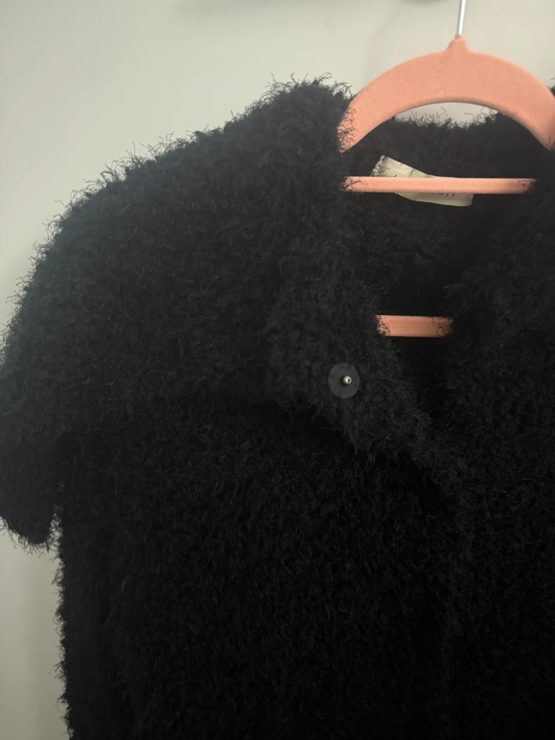Black Fuzzy Sailor Collar Cardigan - photo 2
