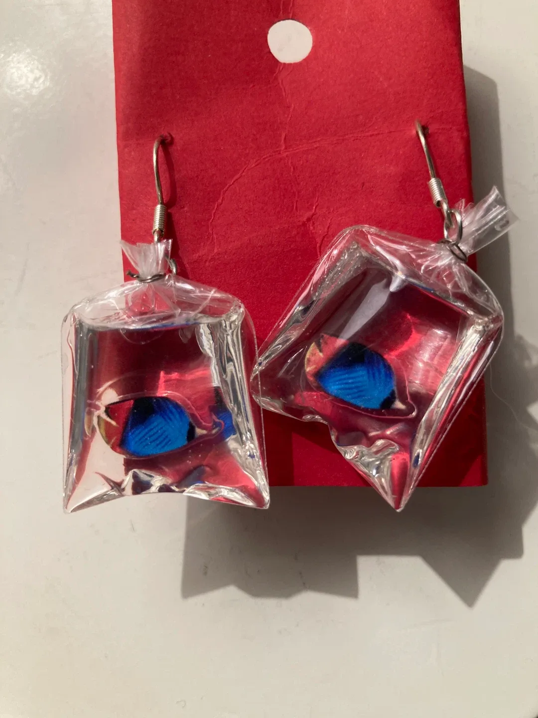 Fish in a Bag Dangle Earrings thumbnail