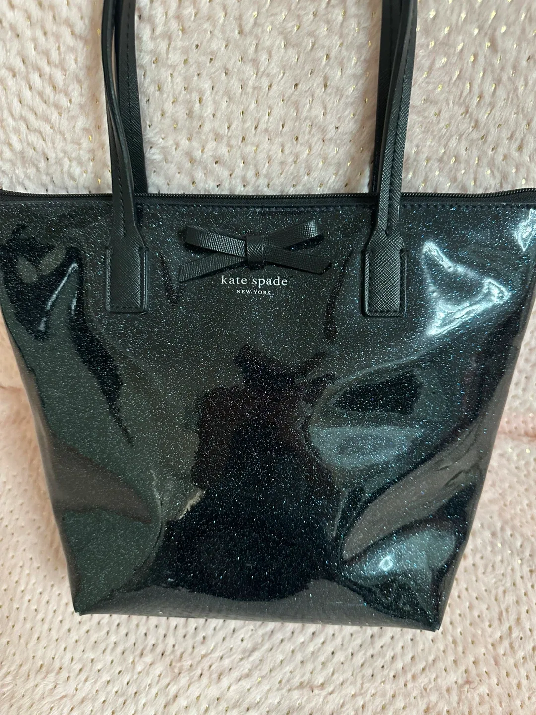 Kate Spade Black Glitter Tote Bag thumbnail