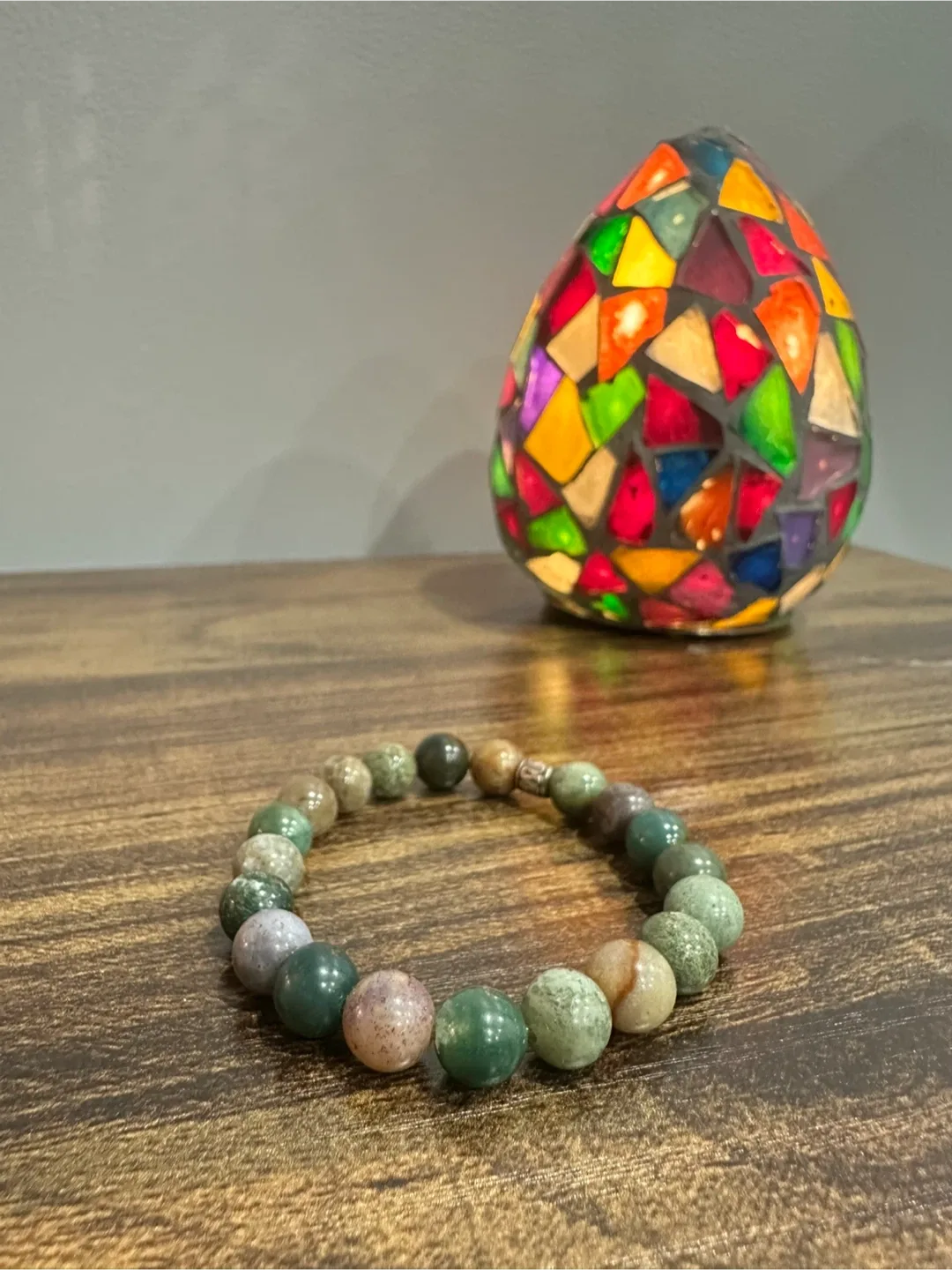 Moss Agate Beaded Bracelet