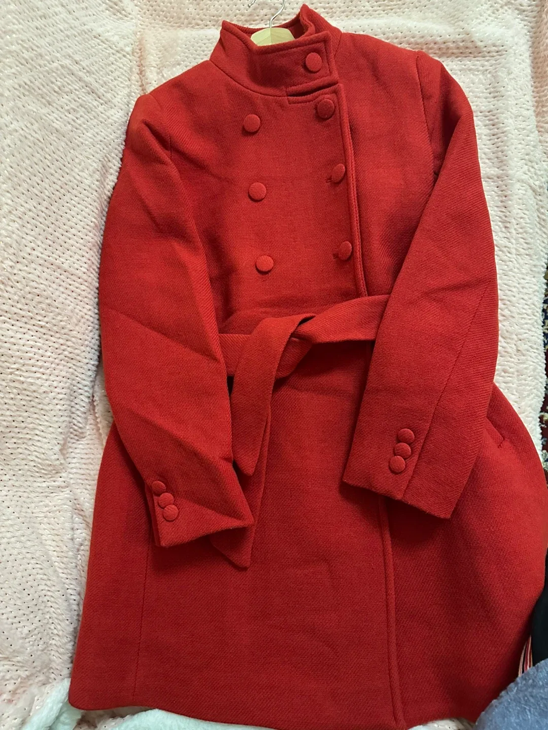 Naf Naf Paris Red Wool Coat - Size 38 thumbnail