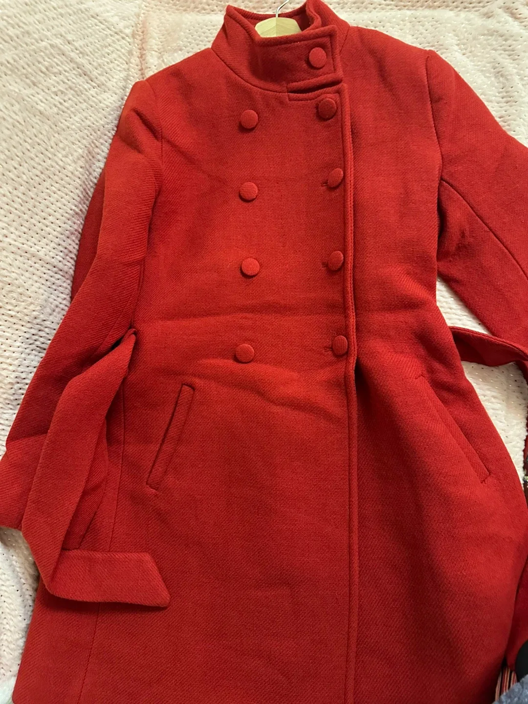 Naf Naf Paris Red Wool Coat - Size 38 image indicator(3)
