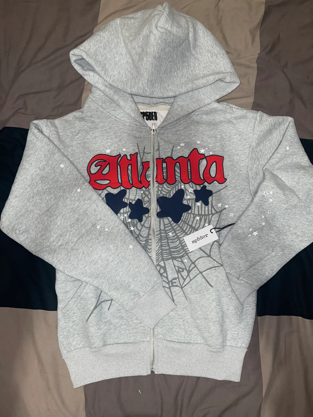 SP5DER Atlanta Grey Hoodie - Size Small