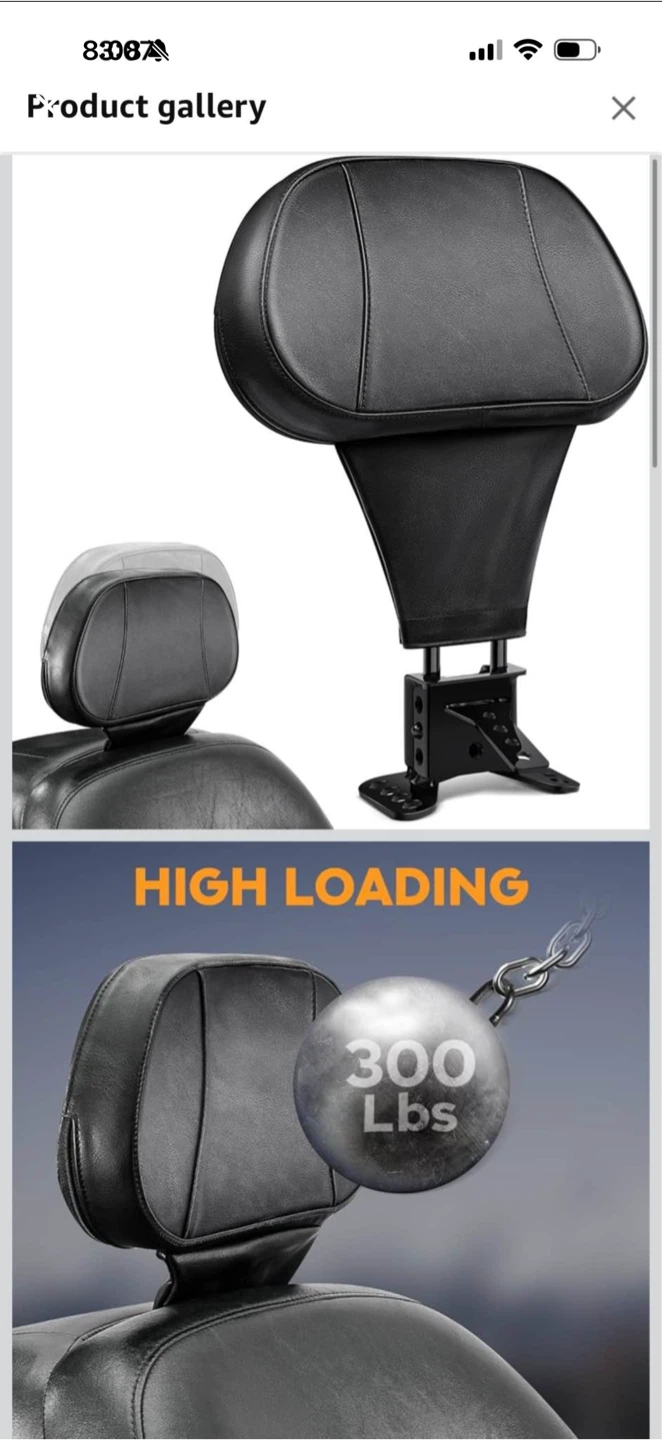 Harley Davidson Motorcycle Backrest Pad - Black