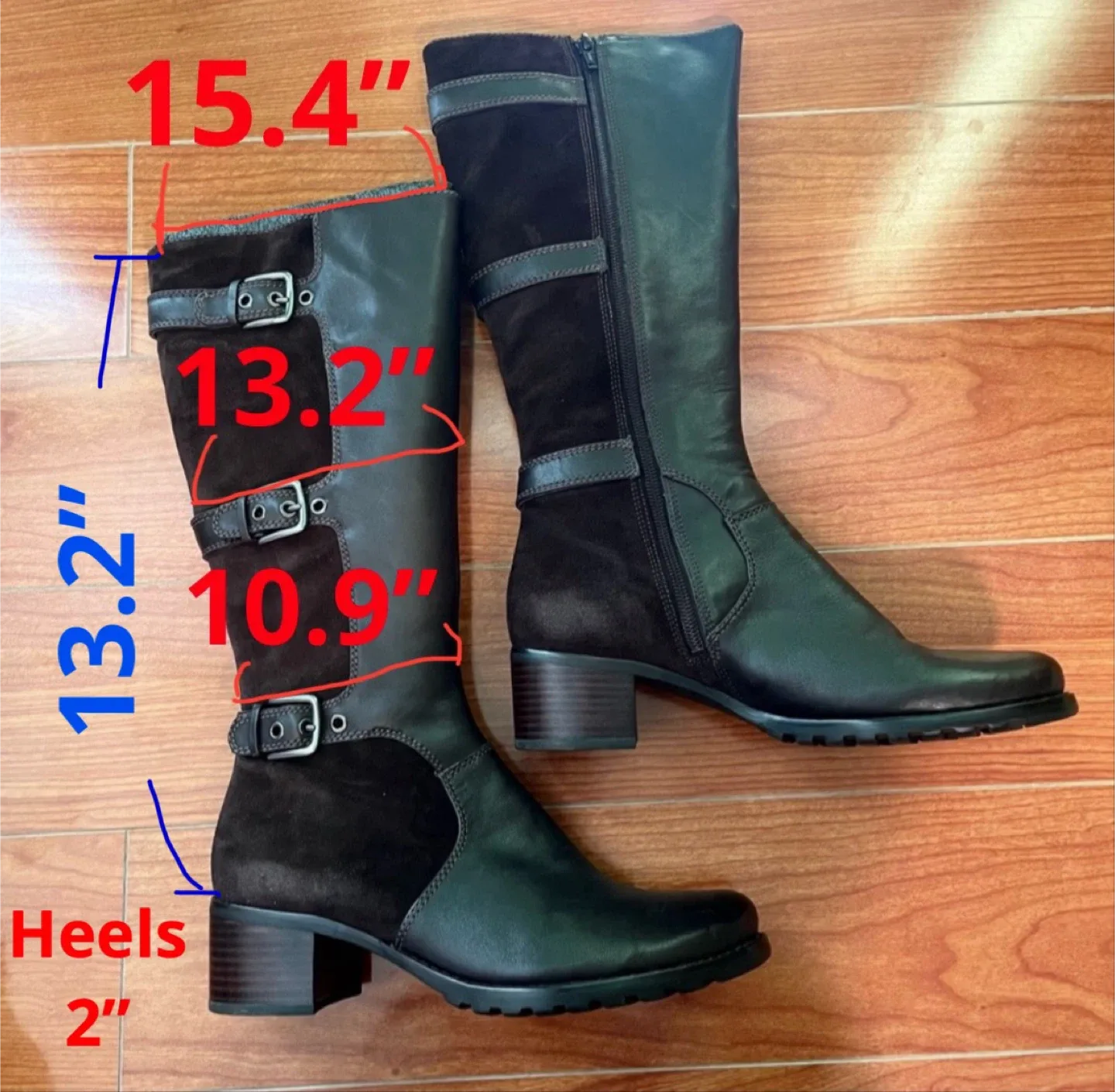 Like NEW * Size 7-7.5, Ecco Leather Boots w/ Buckles image indicator(9)