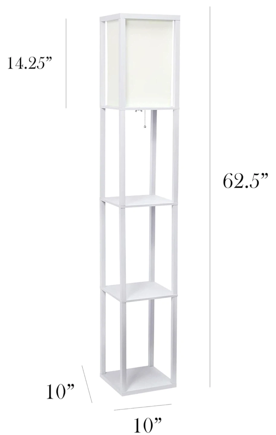 Shelf Floor Lamp - Cherry Brown, White & Black