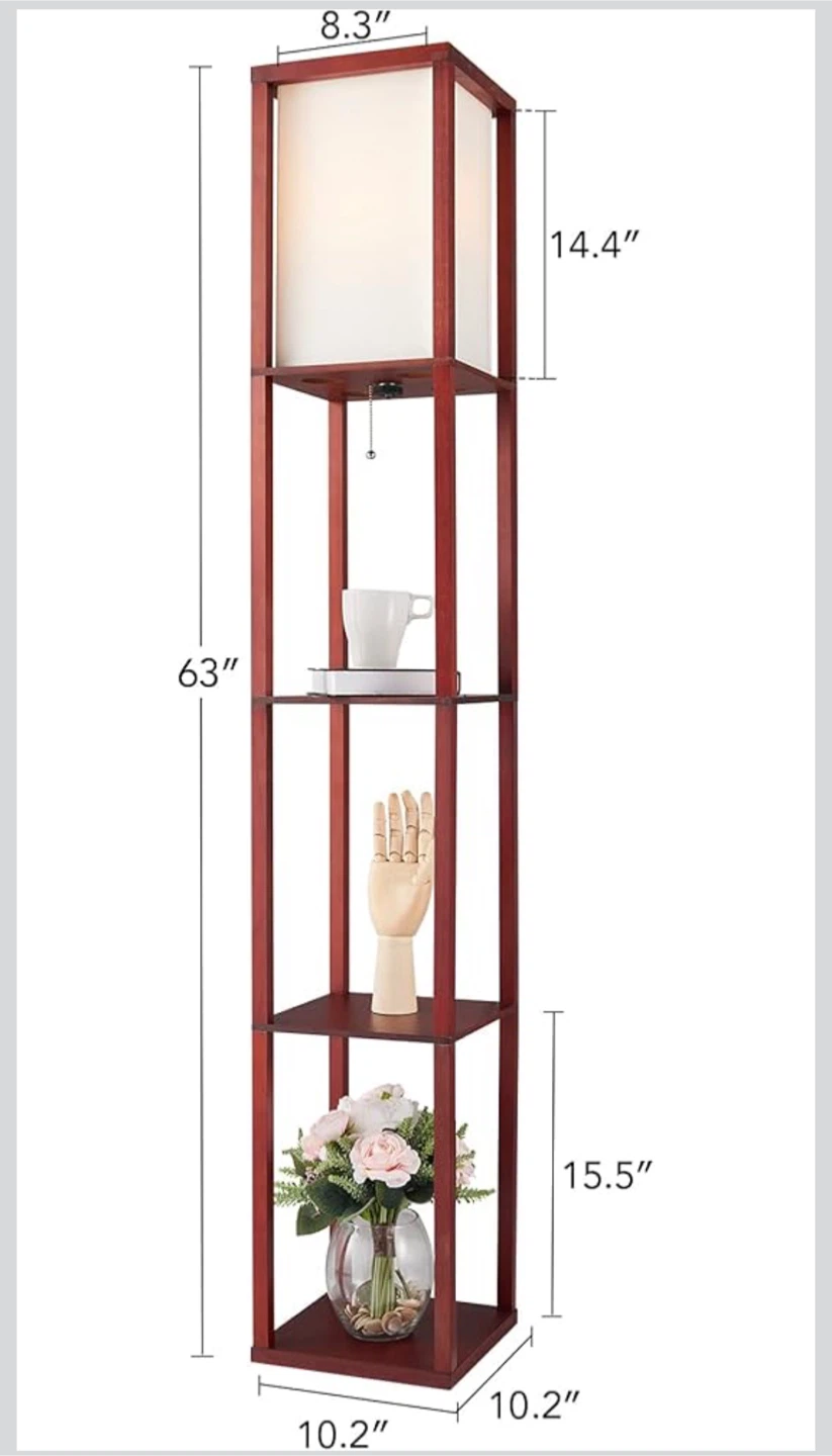 Shelf Floor Lamp - Cherry Brown, White & Black - photo 3