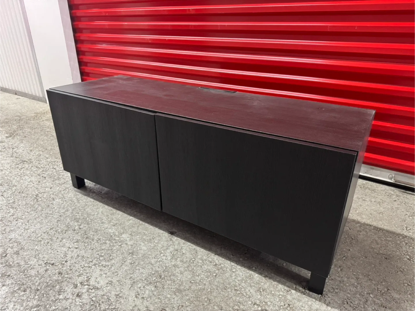 IKEA BESTÅ TV Bench with doors and legs installed