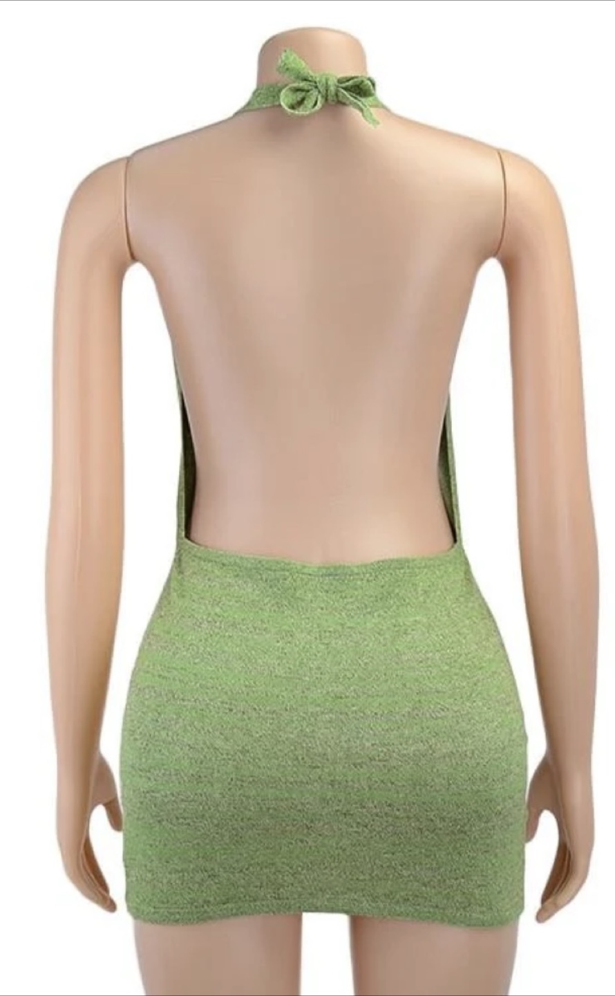 Green Halter Mini Dress - photo 3