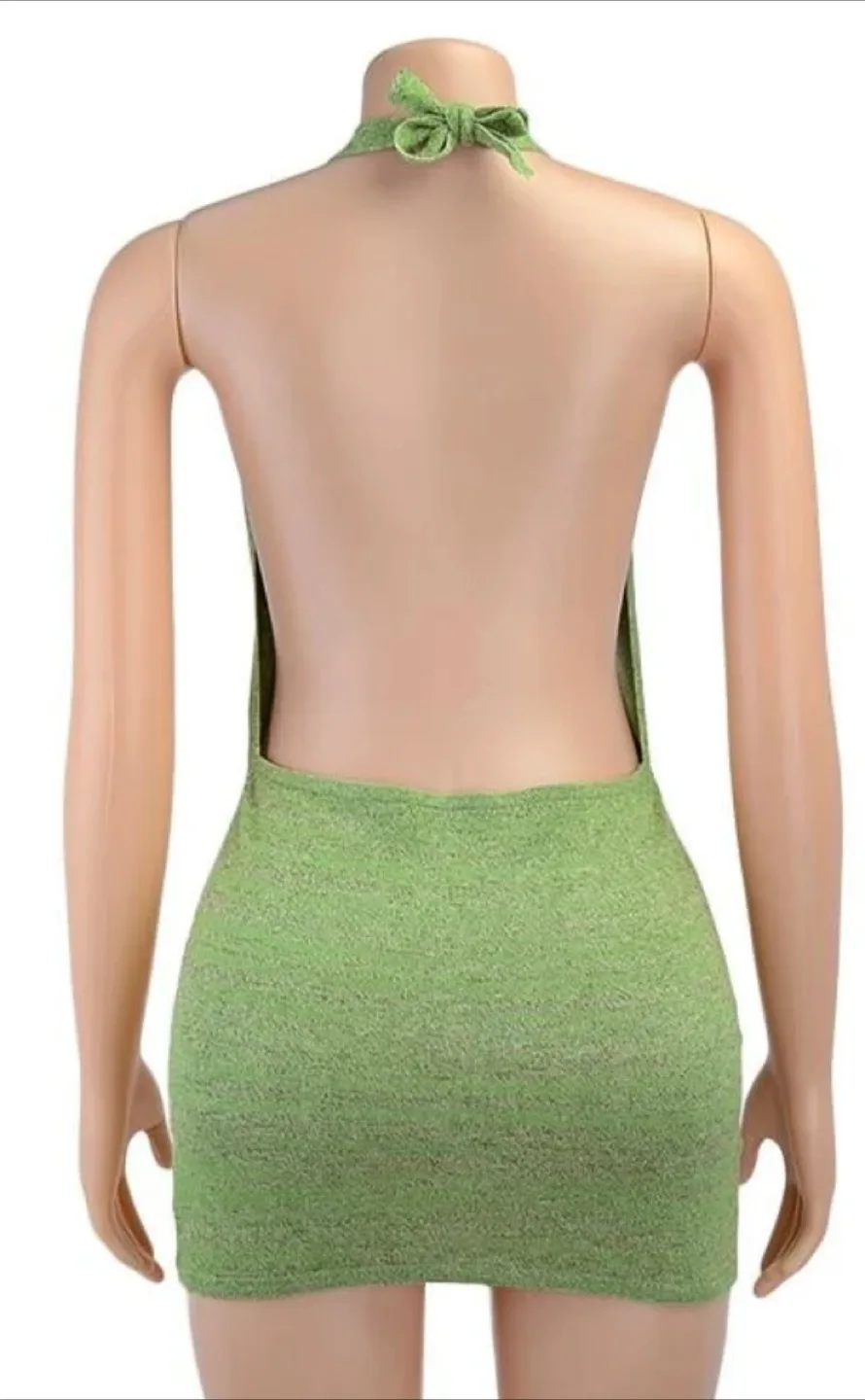 Green Halter Mini Dress image indicator(3)